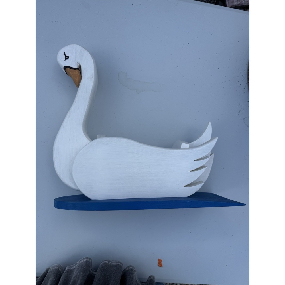 VTG Wooden Swan‎ Planter Cottage Core Country Theme